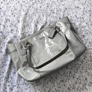 Coach patent gray tote
